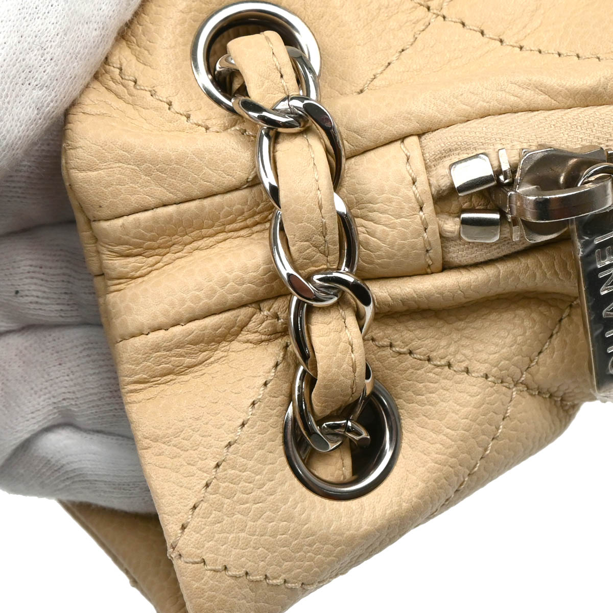 Chanel 2011 Beige Caviar Timeless Tote Handbag