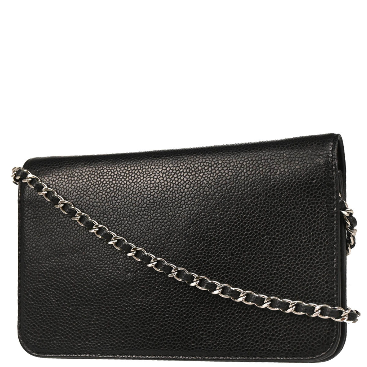 Chanel 2013-2014 Black Caviar Timeless WOC Shoulder Wallet Bag