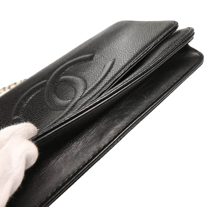 Chanel 2013-2014 Black Caviar Timeless WOC Shoulder Wallet Bag