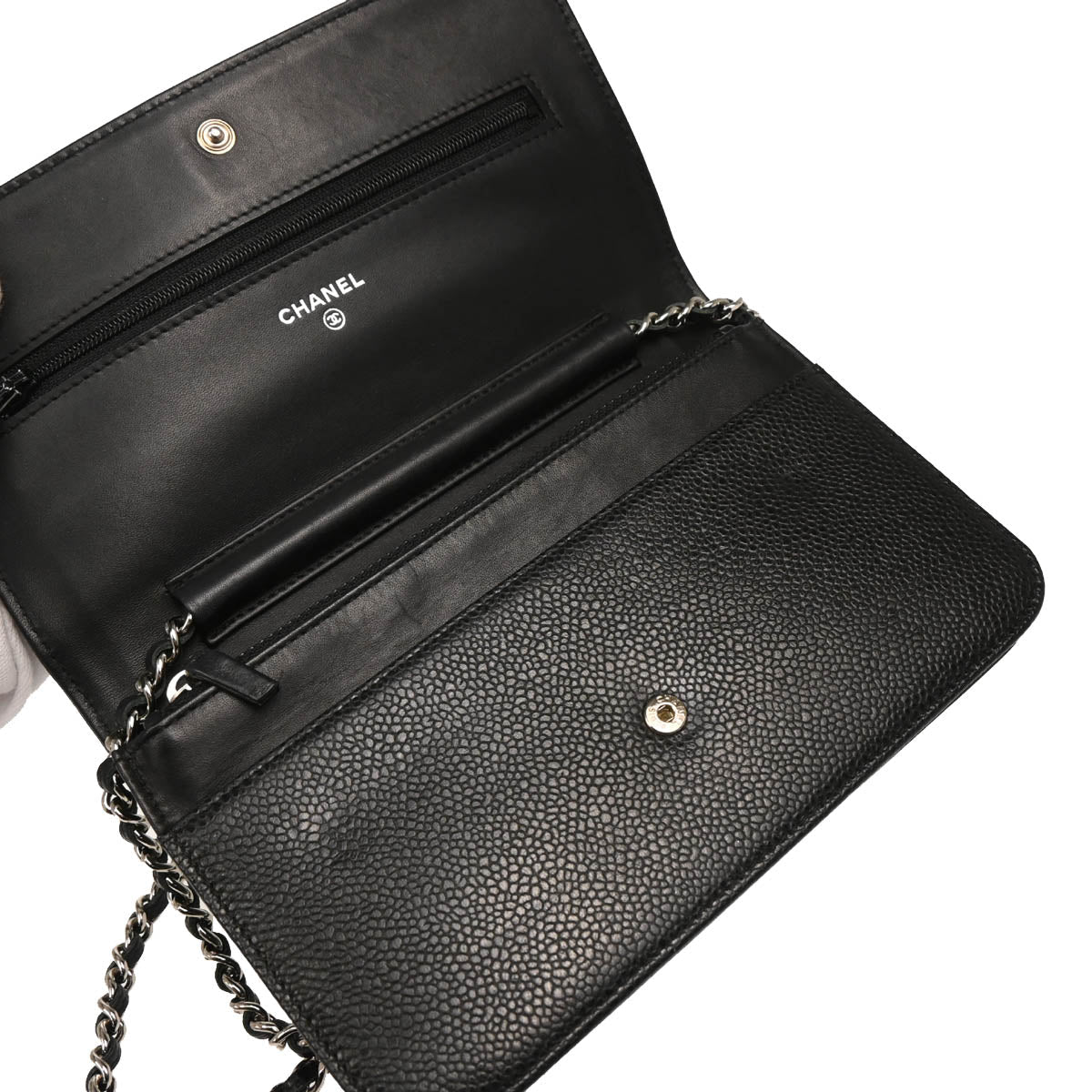 Chanel 2013-2014 Black Caviar Timeless WOC Shoulder Wallet Bag