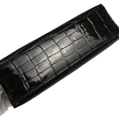 Hermes * 2013 Black Niloticus Pochette Kelly Handbag