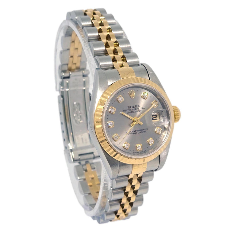 Rolex Oyster Perpetual Datejust 26mm Ref.79173 Watch 18KYG SS Diamond