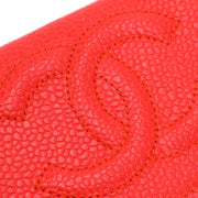 Chanel 1997-1999 Red Caviar Coin Purse Wallet