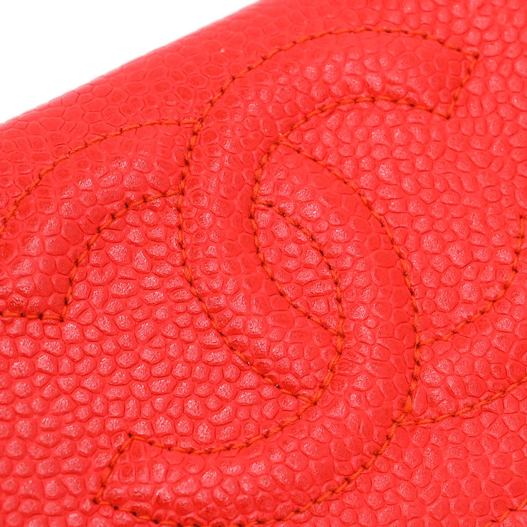 Chanel 1997-1999 Red Caviar Coin Purse Wallet