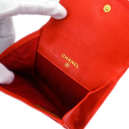 Chanel 1997-1999 Red Caviar Coin Purse Wallet