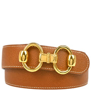 Hermes Brown Black Box Calf Courchevel Belt #70 Small Good