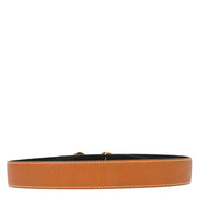 Hermes Brown Black Box Calf Courchevel Belt #70 Small Good