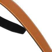 Hermes Brown Black Box Calf Courchevel Belt #70 Small Good