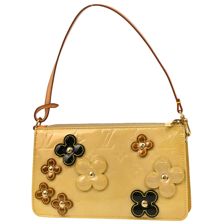 Louis Vuitton 2002 Beige Vernis Flower Lexington Handbag M92246