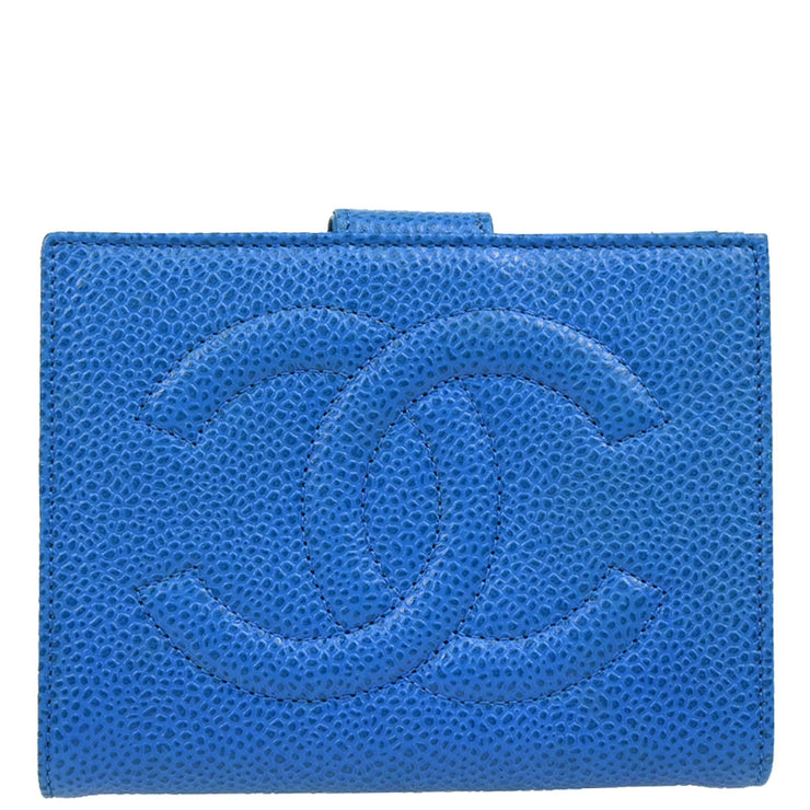 Chanel 1996-1997 Blue Caviar Bifold Wallet
