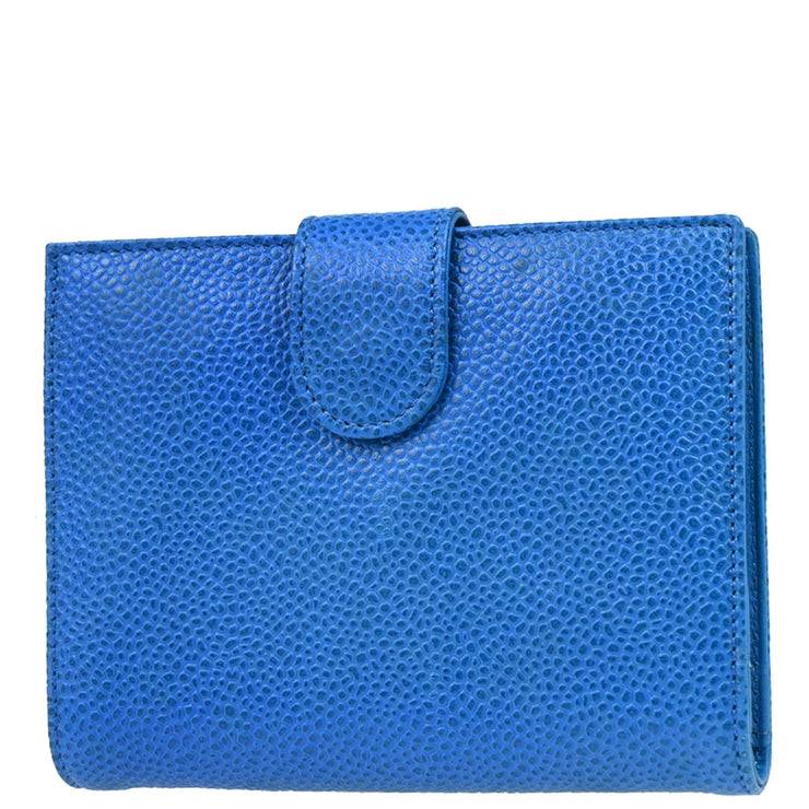 Chanel 1996-1997 Blue Caviar Bifold Wallet