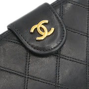 Chanel 1991-1994 Black Lambskin Bicolore Long Wallet