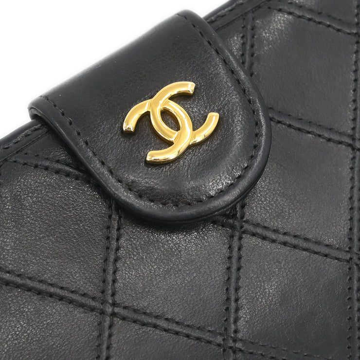 Chanel 1991-1994 Black Lambskin Bicolore Long Wallet
