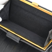 Chanel 1991-1994 Black Lambskin Bicolore Long Wallet