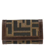 Fendi Brown Zucca Six Hook Key Case Small Good