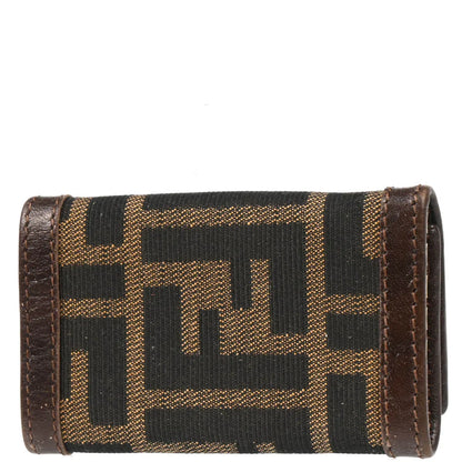 Fendi Brown Zucca Six Hook Key Case Small Good