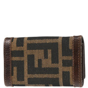 Fendi Brown Zucca Six Hook Key Case Small Good