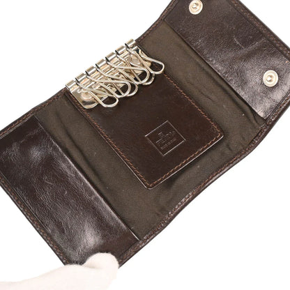 Fendi Brown Zucca Six Hook Key Case Small Good