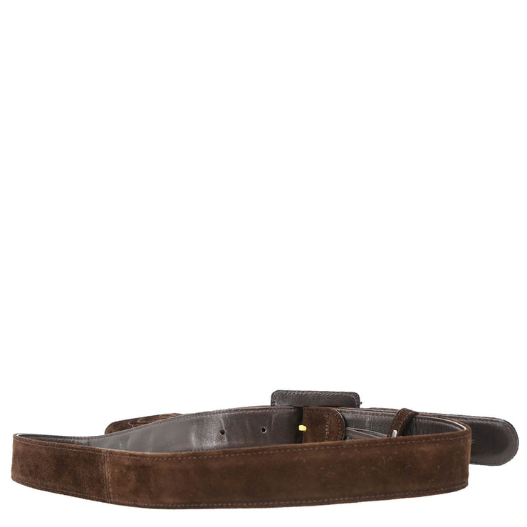 Chanel Brown Suede Waist Belt Bum Bag #75/30 Small Good