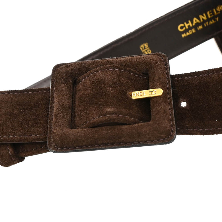 Chanel Brown Suede Waist Belt Bum Bag #75/30 Small Good