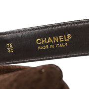 Chanel Brown Suede Waist Belt Bum Bag #75/30 Small Good