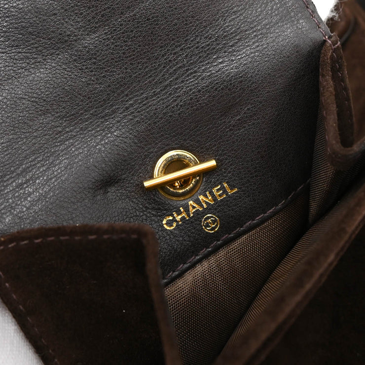 Chanel Brown Suede Waist Belt Bum Bag #75/30 Small Good