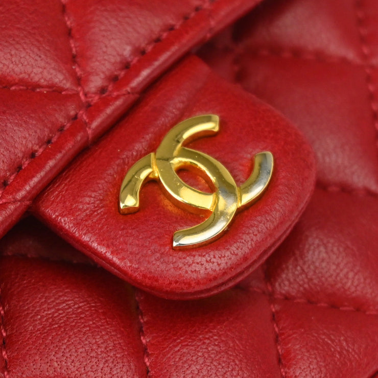 Chanel Red Lambskin Classic Flap Micro Bum Belt Bag