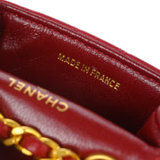 Chanel Red Lambskin Classic Flap Micro Bum Belt Bag