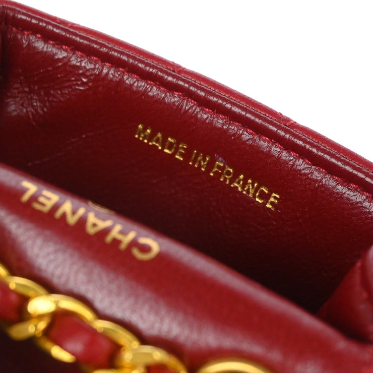 Chanel Red Lambskin Classic Flap Micro Bum Belt Bag