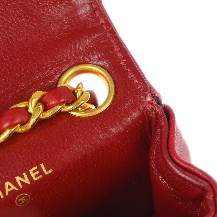 Chanel Red Lambskin Classic Flap Micro Bum Belt Bag