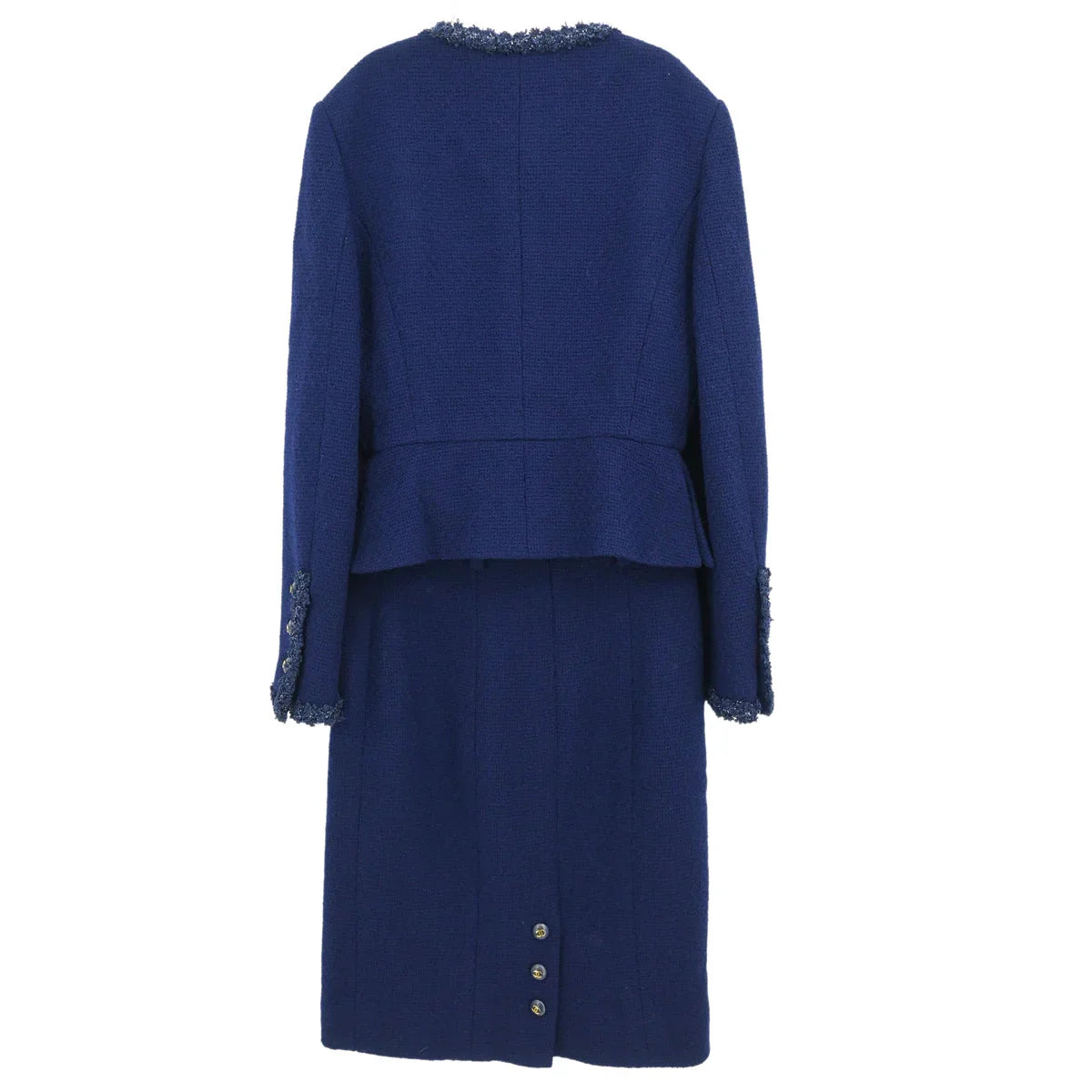 Chanel 1995 Setup Suit Jacket Skirt Navy #38