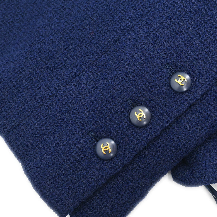 Chanel 1995 Setup Suit Jacket Skirt Navy #38