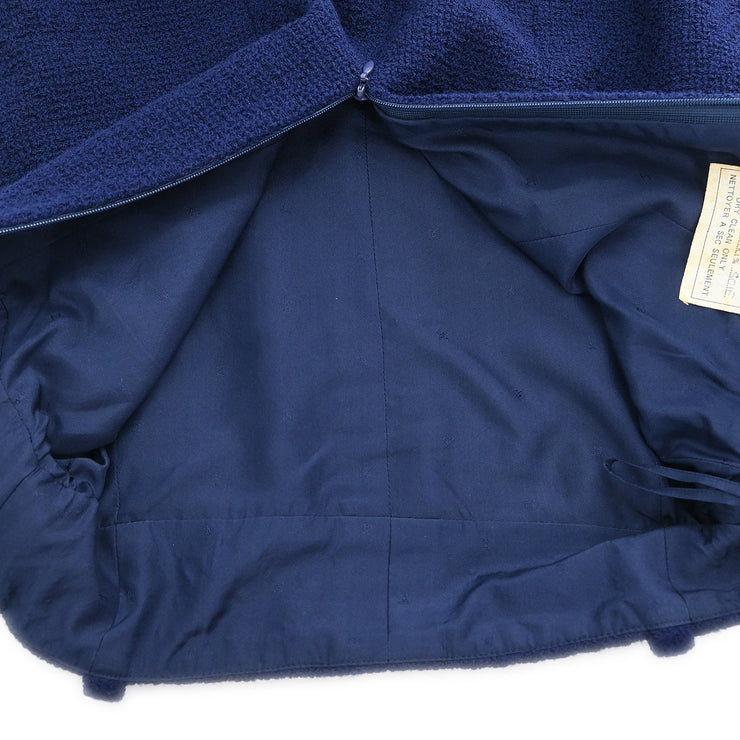 Chanel 1995 Setup Suit Jacket Skirt Navy #38