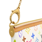 Louis Vuitton 2009 White Multicolor Pochette Milla MM Handbag M60096