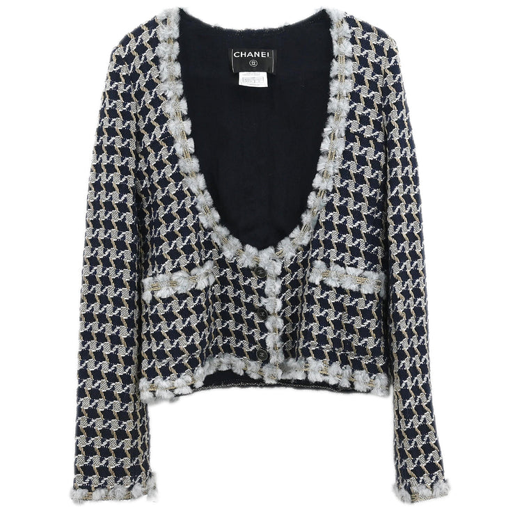 Chanel 2005 Single Breasted Jacket Navy #38