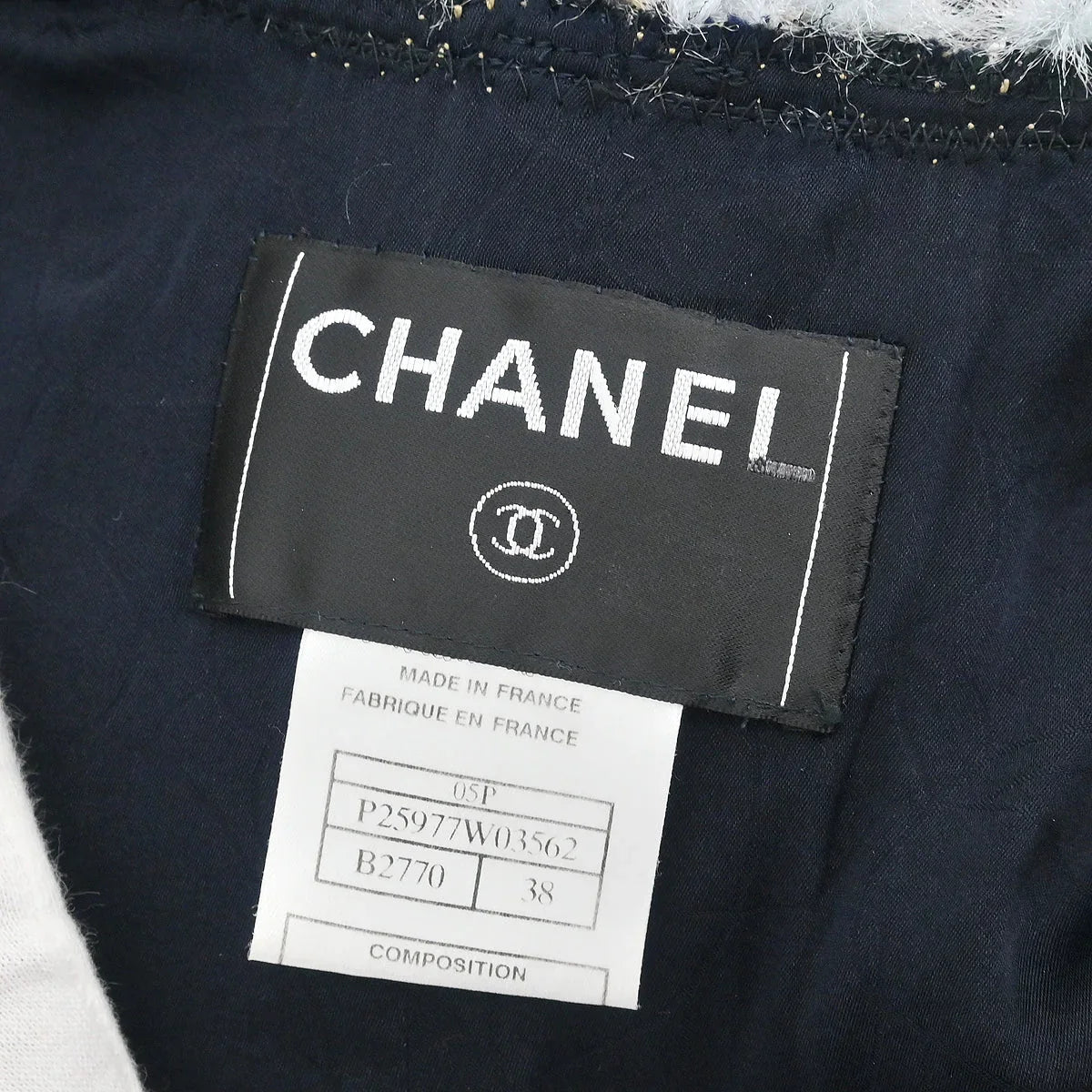 Chanel 2005 Single Breasted Jacket Navy #38