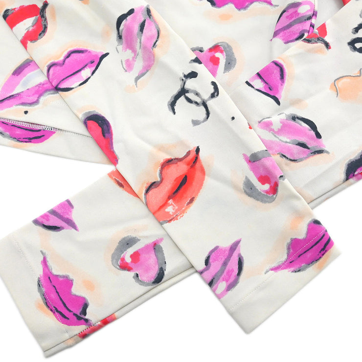 Chanel Lipstick Cropped T-shirt Top White #44