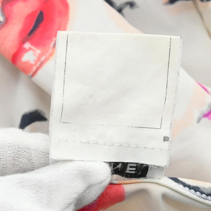 Chanel Lipstick Cropped T-shirt Top White #44