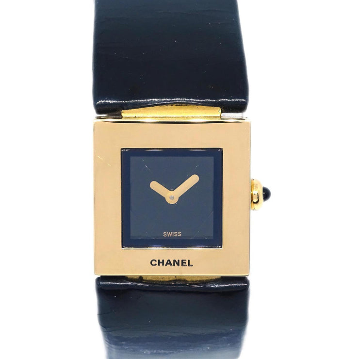 Chanel Matelasse Watch 18KYG Black