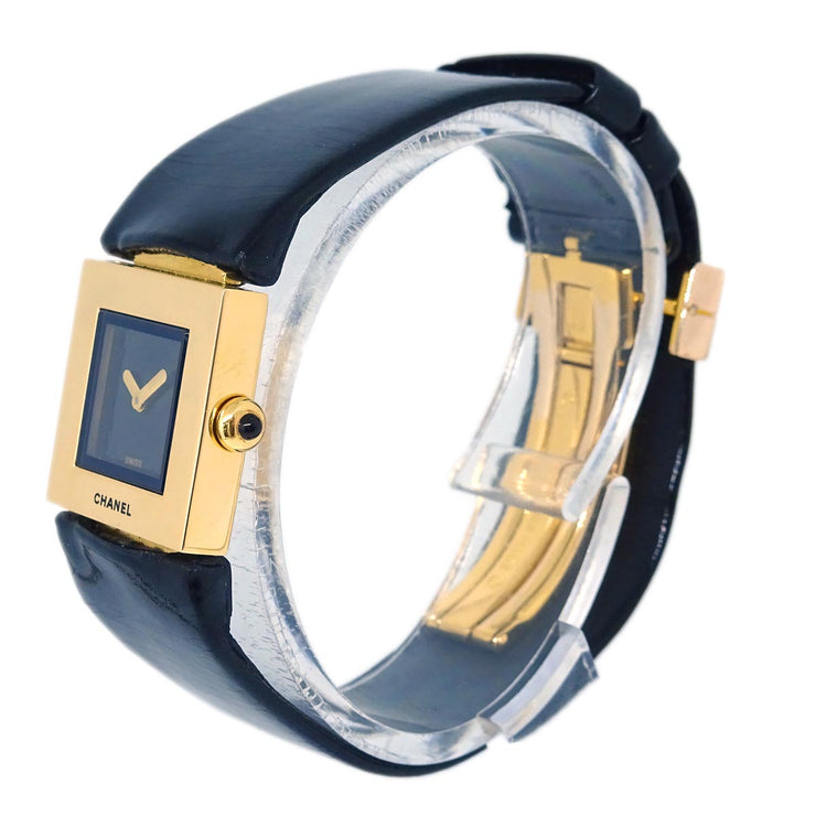 Chanel Matelasse Watch 18KYG Black