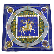 Hermes Scarf Carre 90 D'artifice Navy Small Good