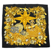 Hermes Scarf Carre 90 Passiflores Black Small Good