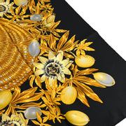 Hermes Scarf Carre 90 Passiflores Black Small Good
