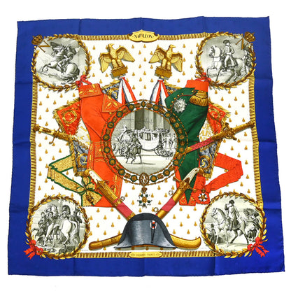 Hermes Scarf Carre 90 Napoleon Blue Small Good