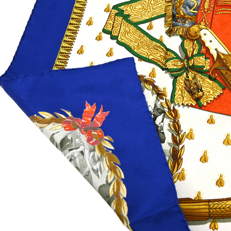 Hermes Scarf Carre 90 Napoleon Blue Small Good