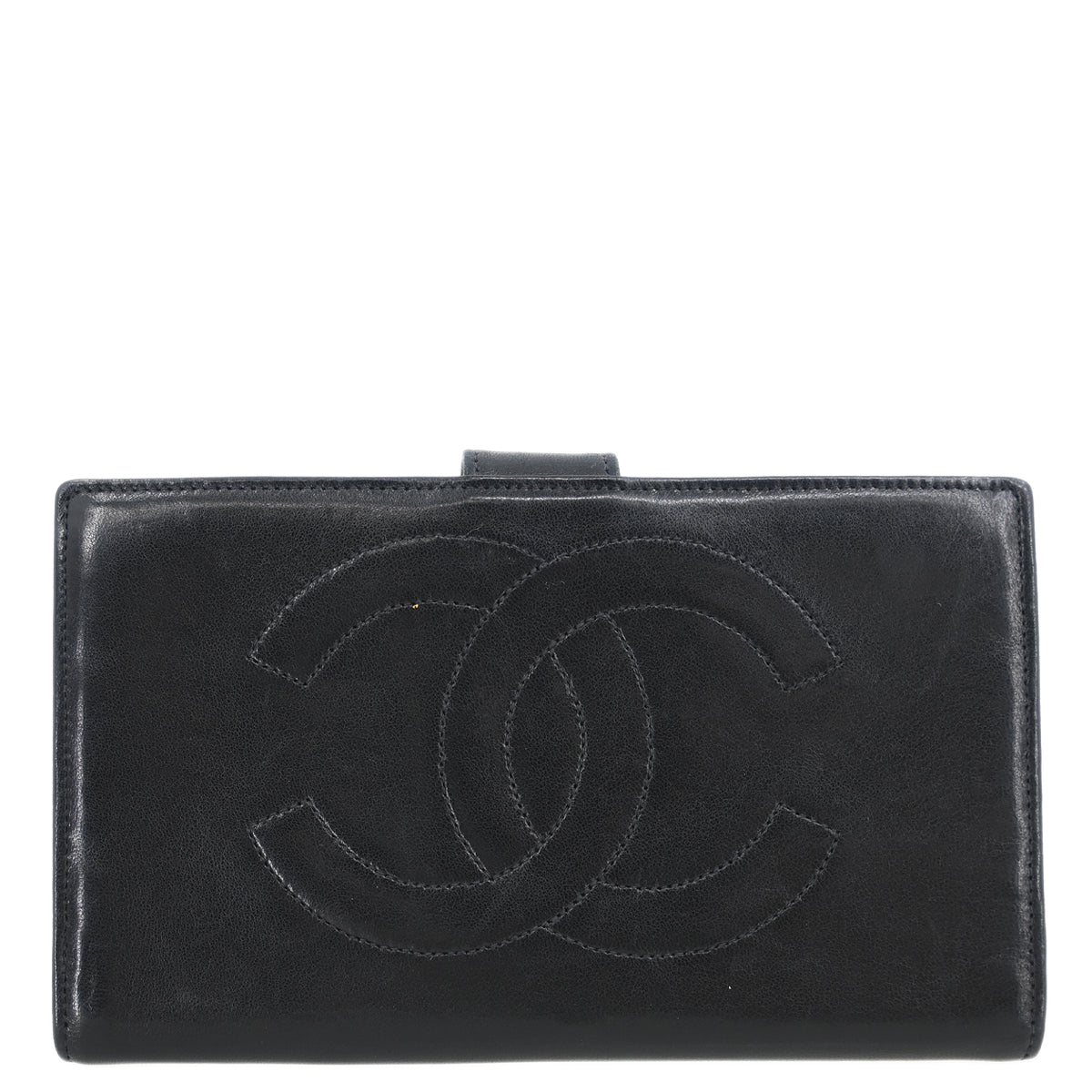 Chanel 1996-1997 Black Lambskin Long Wallet