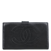 Chanel 1996-1997 Black Lambskin Long Wallet