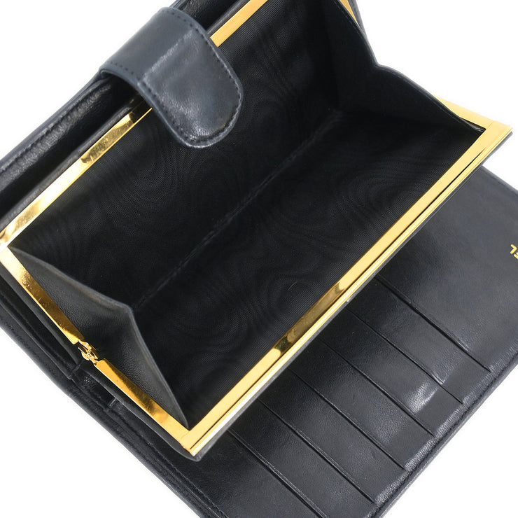 Chanel 1996-1997 Black Lambskin Long Wallet