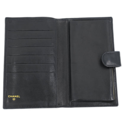 Chanel 1996-1997 Black Lambskin Long Wallet