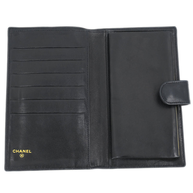 Chanel 1996-1997 Black Lambskin Long Wallet
